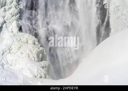 Paesaggio invernale del parco nazionale delle Montmorency Falls di Sepaq (Quebec City, Quebec, Canada) Foto Stock