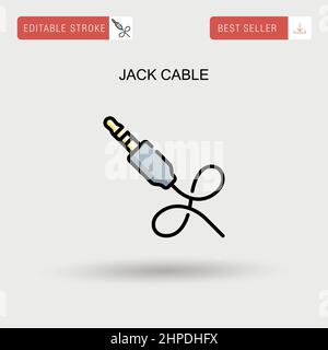 Icona vettore semplice del cavo jack. Illustrazione Vettoriale