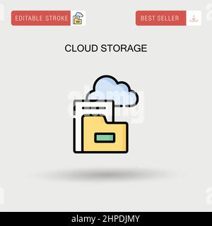 Icona vettore semplice archiviazione cloud. Illustrazione Vettoriale
