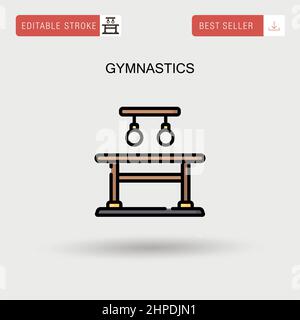 Ginnastica semplice icona vettoriale. Illustrazione Vettoriale