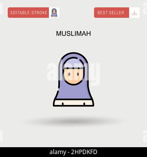 Icona vettore semplice di Muslimah. Illustrazione Vettoriale