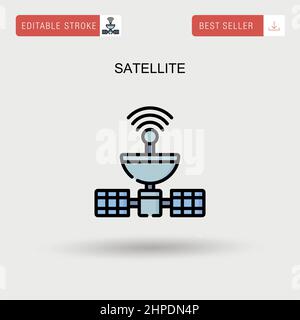 Icona vettore semplice satellite. Illustrazione Vettoriale