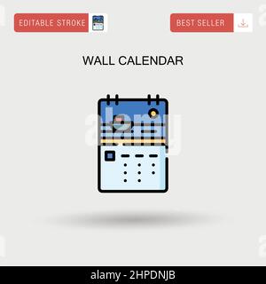 Icona vettore semplice calendario parete. Illustrazione Vettoriale