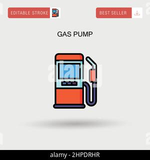Icona vettoriale semplice della pompa del gas. Illustrazione Vettoriale