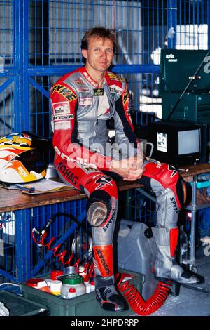 Oliver Petrucciani (che), Campionato del mondo motociclistico 1999, Aprilia 250 cc. Foto Stock