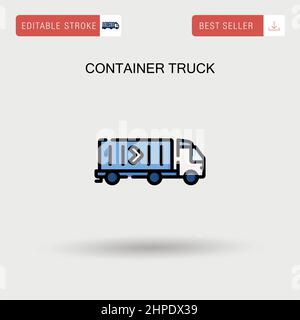 Icona vettore semplice carrello container. Illustrazione Vettoriale