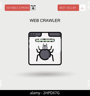 Web crawler semplice icona vettoriale. Illustrazione Vettoriale