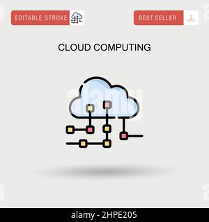 Icona vettore semplice per il cloud computing. Illustrazione Vettoriale