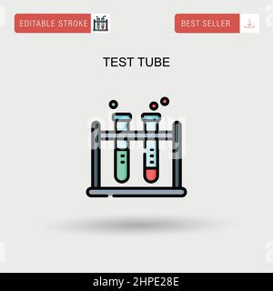 Icona del vettore semplice della provetta. Illustrazione Vettoriale