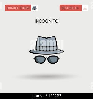 Icona vettore semplice in incognito. Illustrazione Vettoriale