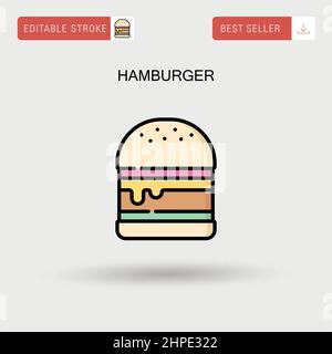 Hamburger semplice vettore icona. Illustrazione Vettoriale