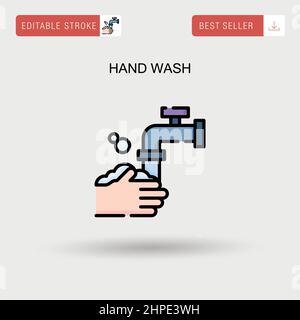 Icona vettore lavaggio a mano semplice. Illustrazione Vettoriale