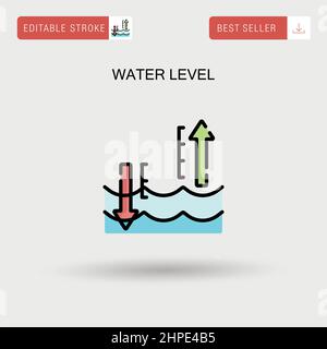 Icona vettoriale semplice del livello dell'acqua. Illustrazione Vettoriale