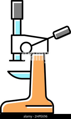 premere lo strumento per preparare l'icona del colore del caffè Illustrazione Vettoriale