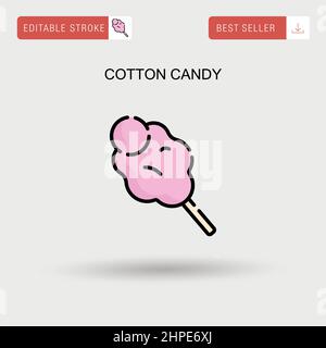 Cotone caramella semplice icona vettoriale. Illustrazione Vettoriale