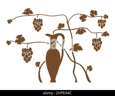 cespuglio di vite con caraffa - vettore - eps 8 Illustrazione Vettoriale