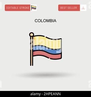 Colombia semplice icona vettoriale. Illustrazione Vettoriale