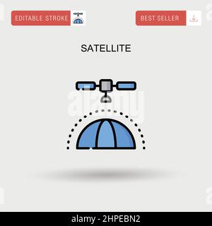 Icona vettore semplice satellite. Illustrazione Vettoriale