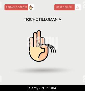 Tricotillomania semplice icona vettoriale. Illustrazione Vettoriale