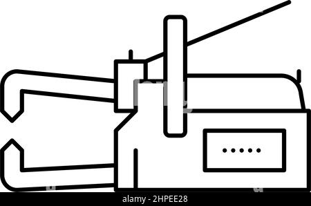 illustrazione vettoriale dell'icona della linea di saldatura dell'elettrodo non consumabile Illustrazione Vettoriale