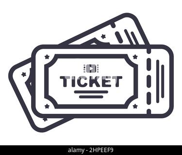due biglietti per il cinema. illustrazione vettoriale piatta Illustrazione Vettoriale