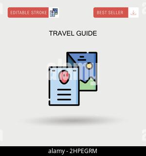 Guida di viaggio semplice icona vettoriale. Illustrazione Vettoriale