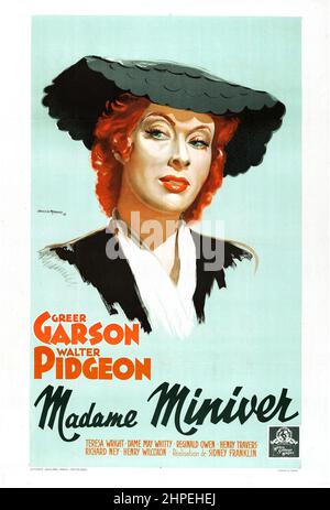 GREER GARSON in SIG.RA MINIVER (1942) -titolo originale: SIG.RA. MINIVER-, diretto da WILLIAM WYLER. Credito: M.G.M. / Album Foto Stock