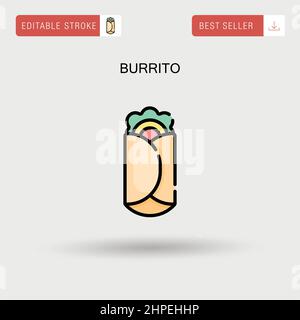 Icona vettore burrito semplice. Illustrazione Vettoriale