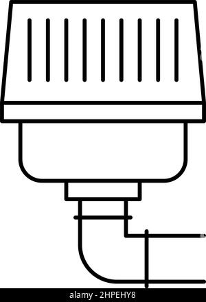 immagine vettoriale dell'icona del filtro della linea del sistema di drenaggio Illustrazione Vettoriale