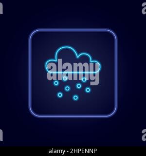 Bella elegante colorato neon icona segno pioggia nuvola - illustrazione Vector Illustrazione Vettoriale