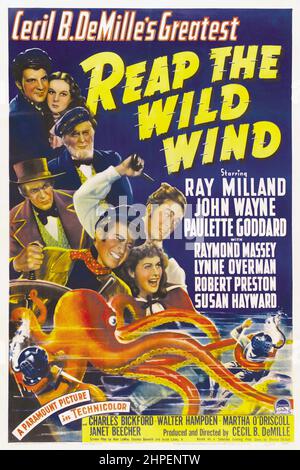 JOHN WAYNE, PAULETTE GODDARD E RAY MILLAND IN REAP THE WILD WIND (1942), DIRETTO DA CECIL B DEMILLE. Credito: FOTO / Album DI PARAMOUNT Foto Stock