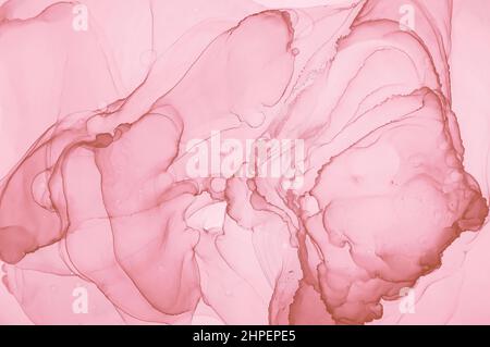 Marmo rosa dorato. Illustrazione astratta. Flusso inchiostro Foto Stock