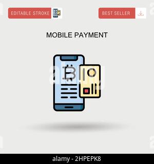 Icona semplice vettore per il pagamento tramite cellulare. Illustrazione Vettoriale