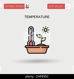 Icona vettore semplice temperatura. Illustrazione Vettoriale