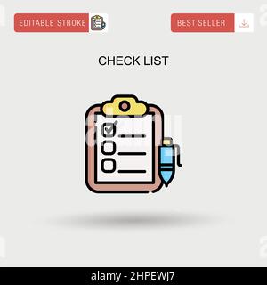 Icona vettore semplice elenco di controllo. Illustrazione Vettoriale