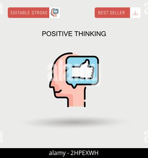 Icona vettore semplice pensiero positivo. Illustrazione Vettoriale
