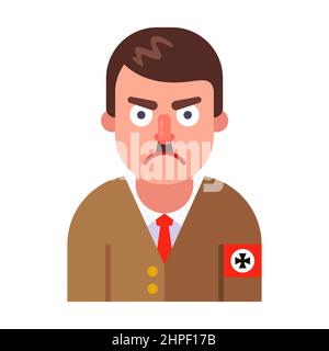 adolf hitler un personaggio nazista in germania. illustrazione vettoriale piatta. Illustrazione Vettoriale