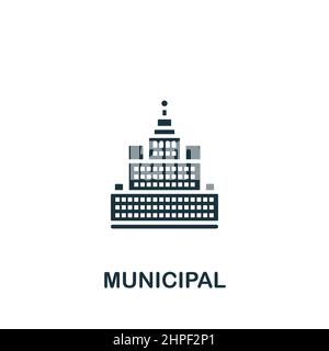 Icona Municipale. Icona semplice monocromatica per modelli, web design e infografiche Illustrazione Vettoriale
