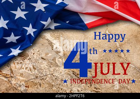 Banner Happy Presidents Day con 4th di luglio, bandiere americane. USA Independence Day, American Labor Day, Memorial Day, US election Concept. Foto Stock