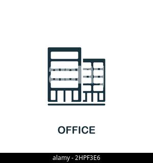 Icona Office. Icona semplice monocromatica per modelli, web design e infografiche Illustrazione Vettoriale