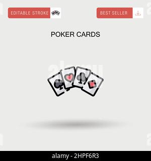 Carte da poker semplice icona vettoriale. Illustrazione Vettoriale