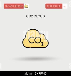 CO2 icona vettore semplice cloud. Illustrazione Vettoriale