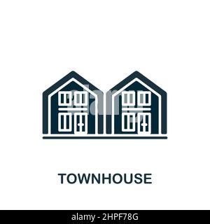 Townhouse icona. Icona semplice monocromatica per modelli, web design e infografiche Illustrazione Vettoriale