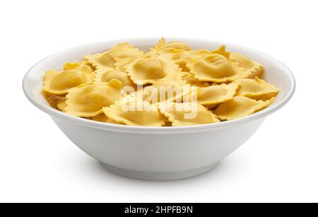 Ravioli italiani isolati su sfondo bianco Foto Stock