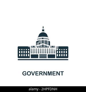 Icona del governo. Icona semplice monocromatica per modelli, web design e infografiche Illustrazione Vettoriale