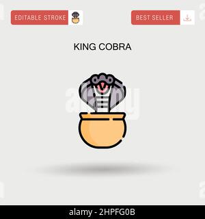 King cobra semplice icona vettoriale. Illustrazione Vettoriale