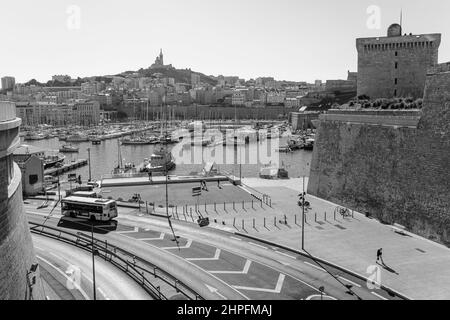 Le Vieux Port Marseille Francia Foto Stock