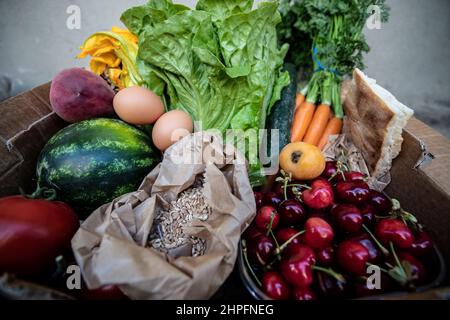 La frutta e la verdura Foto Stock