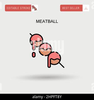 Icona vettore semplice meatball. Illustrazione Vettoriale