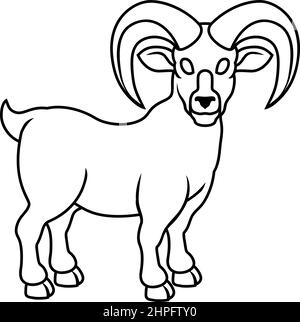 RAM Goat Chinese Zodiac Horoscope Animal Year Sign Illustrazione Vettoriale